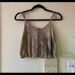 Brandy Melville Tan Brown Tie Dye Tank Top Crop Top